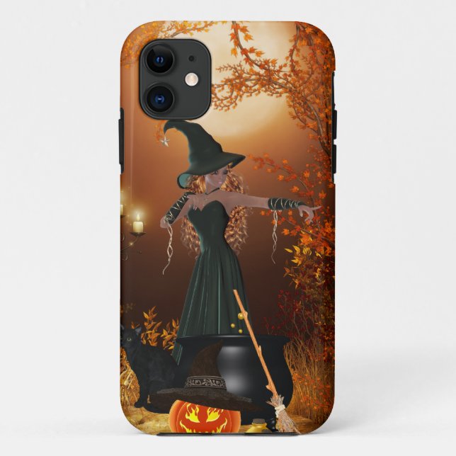Herbst-Halloween-Hexe Case-Mate iPhone Hülle (Rückseite)