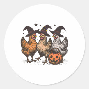 Herbst Halloween Huhn Kürbis Chick oder Treat Spoo Runder Aufkleber