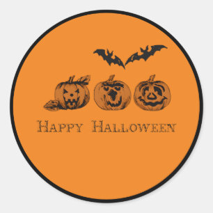 Herbst/Halloween/Kürbis Klassischer Rundsticker Runder Aufkleber