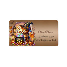 Herbst Hallowen Moon Bat Ghost Adressaufkleber