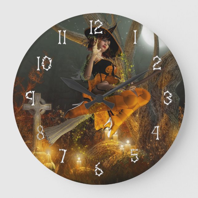 Herbst Hallowes Vorabend Wanduhr (Vorderseite)