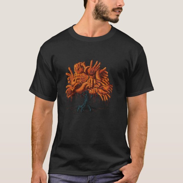 Herbst Hände Baum Illustration Naturschützer Ca T-Shirt (Vorderseite)