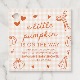 Herbst Handgezeichnete Kleine Kürbis-Baby-Party Geschenkanhänger