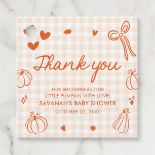 Herbst Handgezeichnete Kleine Kürbis-Baby-Party Geschenkanhänger