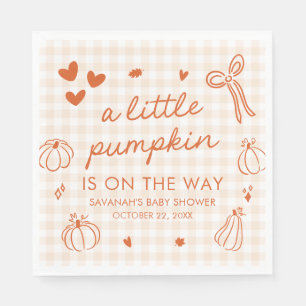 Herbst Handgezeichnete Kleine Kürbis-Baby-Party Serviette