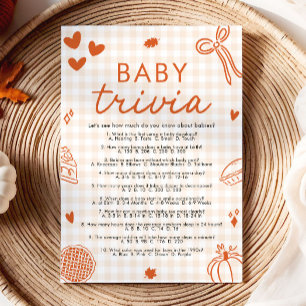 Herbst Handgezeichnetes Babyshower-Baby-Quiz-Spiel Einladung