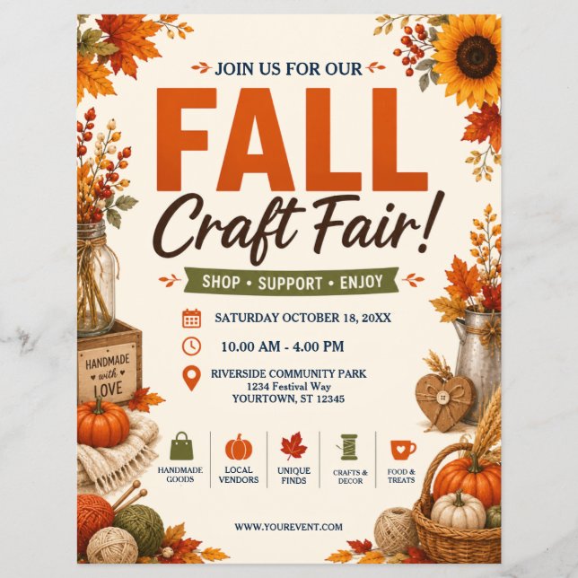 Herbst-Handwerkermarkt-Flyer Flyer (Vorne)