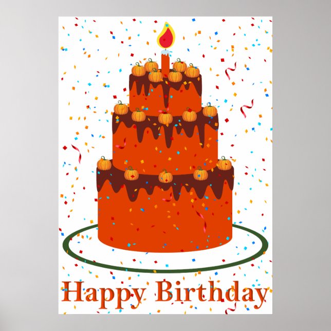 Herbst Happy Birthday Poster (Vorne)