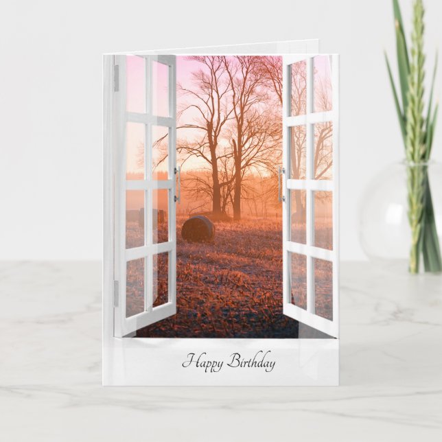 Herbst Hay Bales Geburtstag Karte (Vorderseite)