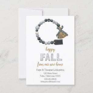 Herbst-Heim Wir sind umgezogen Umzugsankündigung Einladung