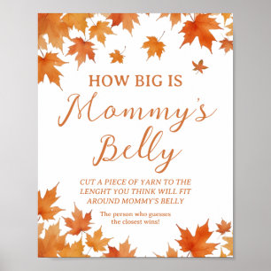 Herbst-Herbst Baby-Dusche wie groß ist ihr Bauch Poster