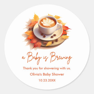 Herbst Herbst Baby ist auf dem Weg Baby Shower Dan Runder Aufkleber