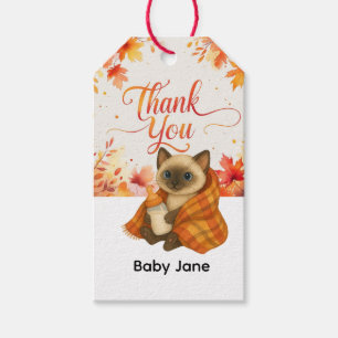 Herbst Herbst Babydusche für Katzenliebhaber Geschenkanhänger