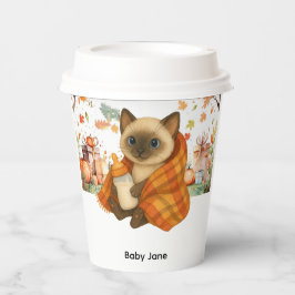 Herbst Herbst Babydusche für Katzenliebhaber Pappbecher