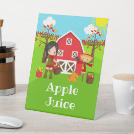 Herbst Herbst Barnyard Birthday Black Hair Girl Sockelschild