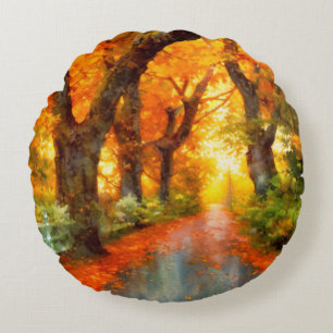 Herbst/Herbst/Blätter/Art Rundes Kissen
