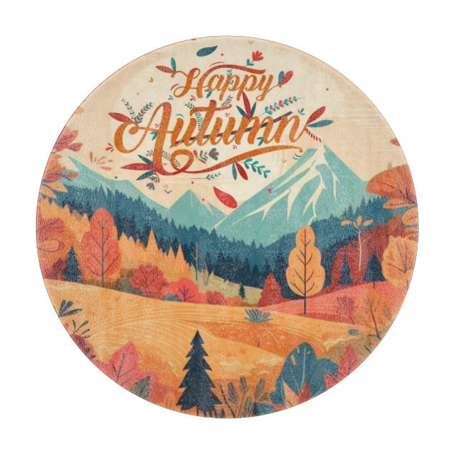 Herbst/Herbst/Blätter/farbig Schneidebrett (Vorderseite)