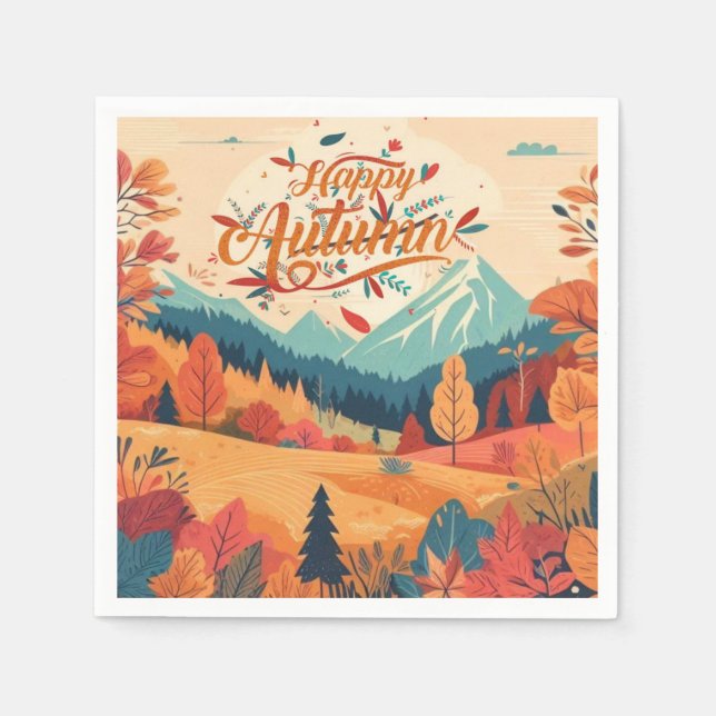Herbst/Herbst/Blätter/farbig Serviette (Vorderseite)