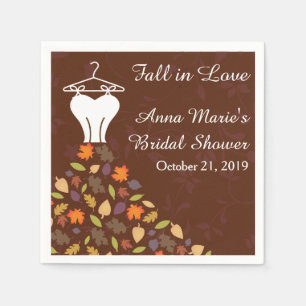 Herbst Herbst Blätter Hochzeitskleid Brautparty Serviette