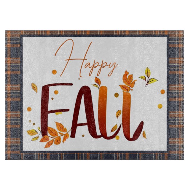 Herbst/Herbst/Blätter/Kariert Schneidebrett (Vorderseite)