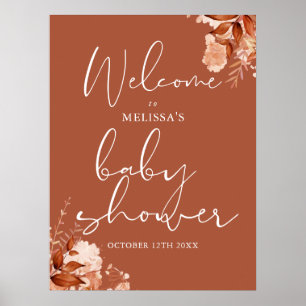 Herbst Herbst Bloral Baby Dusche Begrüßungszeichen Poster