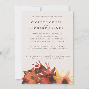 Herbst/Herbst-Blume Hochzeit Einladung