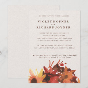 Herbst/Herbst-Blume Hochzeit Einladung