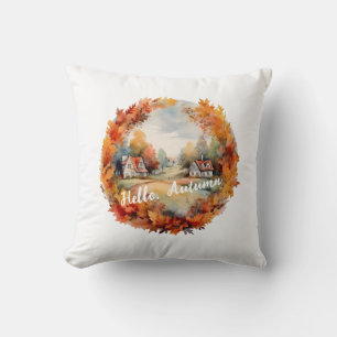 Herbst Herbst Boho Wasserfarbe Pumpkin Hütte Kissen