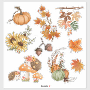 Herbst Herbst Boho Wasserfarbe Scrapbook Stickers Aufkleber