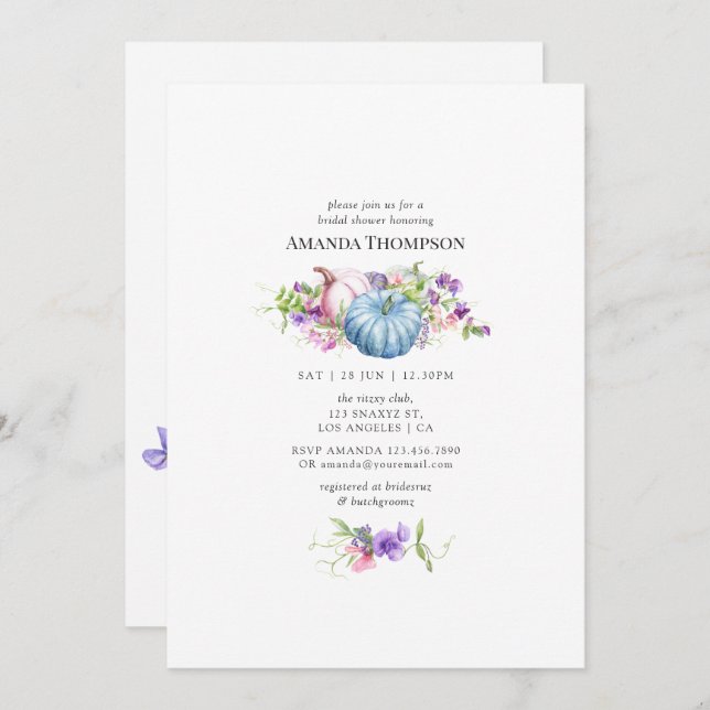 Herbst/Herbst Brautparty Einladung (Vorne/Hinten)