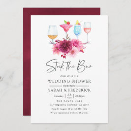 Herbst - Herbst Burgund und rosa Blütenstaub Bar Einladung