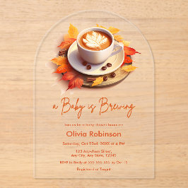 Herbst Herbst Ein Baby wird Kaffee Baby Dusche Acryleinladungen