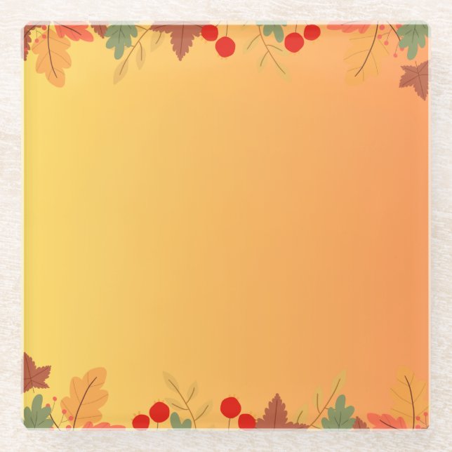 Herbst Herbst Erntedank Ernte Blätter fallen Glasuntersetzer (Vorderseite)
