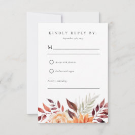 Herbst Herbst Floral Boho Hochzeit RSVP Karte
