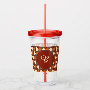 Herbst/Herbst Gingham-Muster Acryltrinkbecher