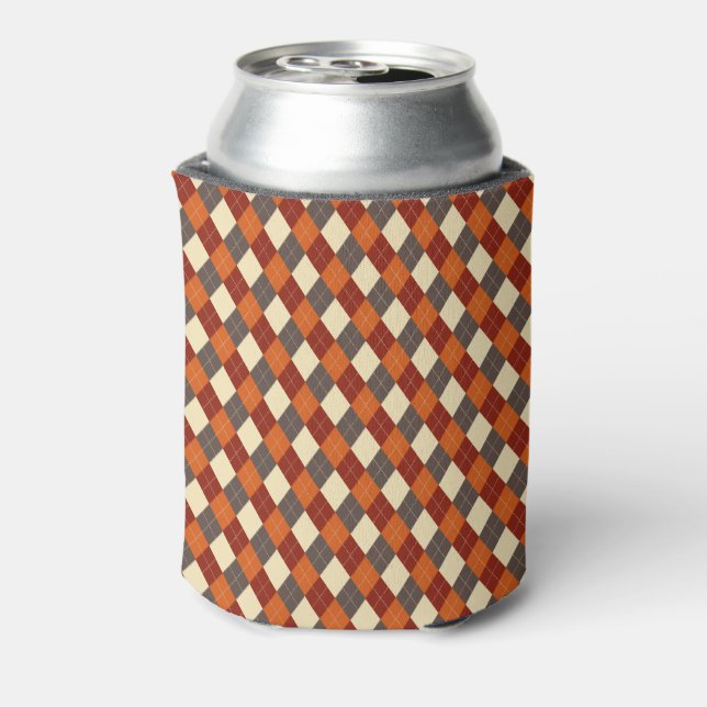 Herbst/Herbst Gingham-Muster Dosenkühler (Kanne Rückseite)