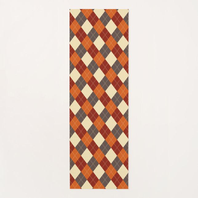 Herbst/Herbst Gingham-Muster Yogamatte (Vorderseite)