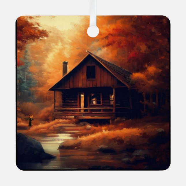 Herbst/Herbst/Halloween/rustikale Malerei Ornament Aus Metall (Vorderseite)