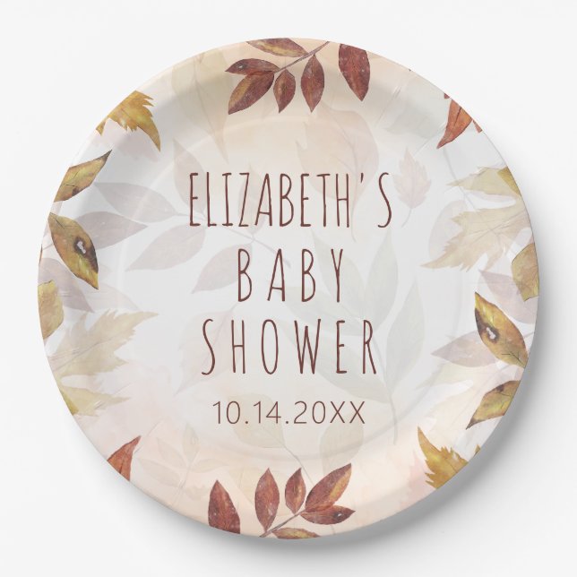 Herbst Herbst Herbst Wasserfarben Herbst Pappteller (Vorderseite)