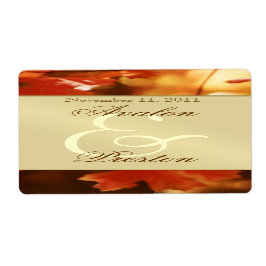 Herbst-Herbst-Leaf Gold-Wine-Hochzeitslabel