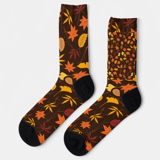 Herbst Herbst Leaves Design Art Socken (Linkes Detail)