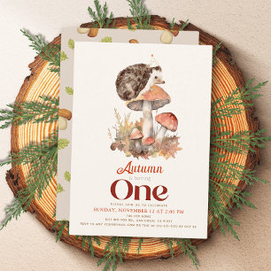 Herbst/Herbst Pilzsaal Igel 1. Geburtstag Einladung