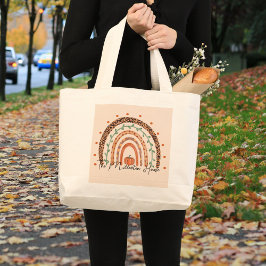 Herbst Herbst-Regenbogen personalisiert Jumbo Stoffbeutel