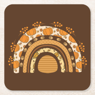 Herbst/Herbst Regenbogen Rechteckiger Pappuntersetzer