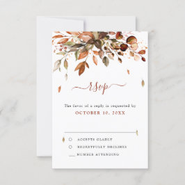 Herbst Herbst Rustikales Land Boho Hochzeit RSV RSVP Karte