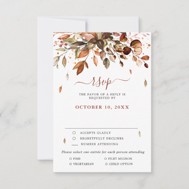 Herbst Herbst Rustikales UAWG Hochzeitsauto RSVP Karte (Vorderseite)