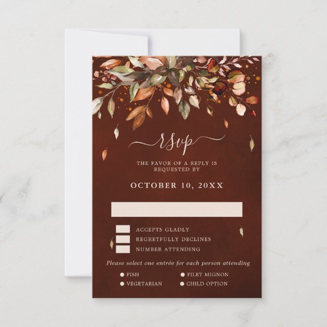 Herbst Herbst Rustikales UAWG Hochzeitsauto RSVP Karte (Vorderseite)
