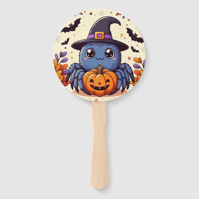 Herbst/Herbst/Spinne/Hexe/Halloween Fächer (Vorderseite)