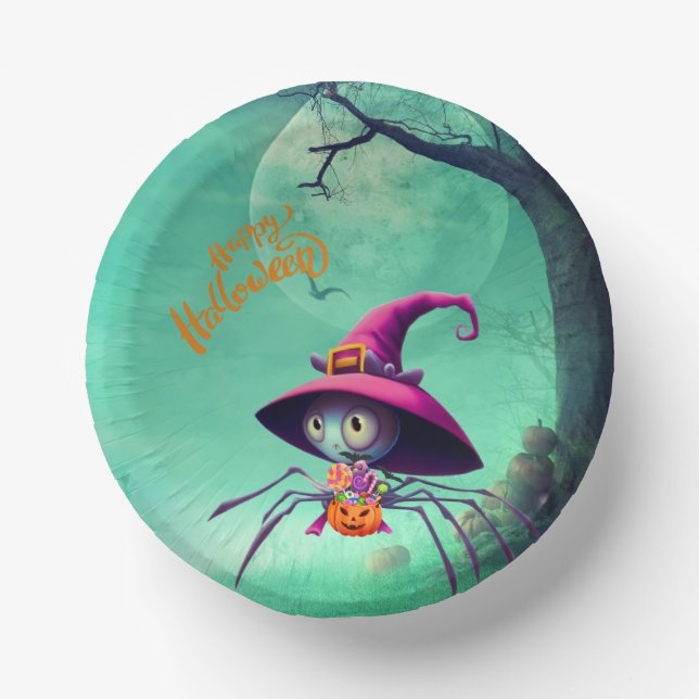 Herbst/Herbst/Spinne/Hexe/Halloween Pappteller (Vorderseite)