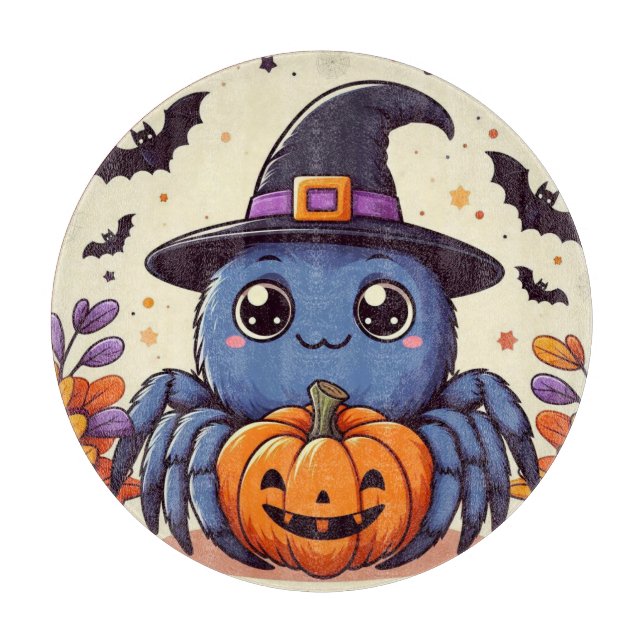 Herbst/Herbst/Spinne/Hexe/Halloween Schneidebrett (Vorderseite)
